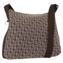 Christian Dior Trotter Canvas Shoulder Bag Brown Silver Auth bs33657-1