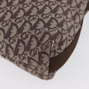 Christian Dior Trotter Canvas Shoulder Bag Brown Silver Auth bs33657-12