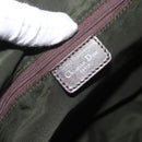 Christian Dior Trotter Canvas Shoulder Bag Brown Silver Auth bs33657-16