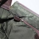 Christian Dior Trotter Canvas Shoulder Bag Brown Silver Auth bs33657-20