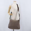 Christian Dior Trotter Canvas Shoulder Bag Brown Silver Auth bs33657-23