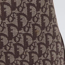 Christian Dior Trotter Canvas Shoulder Bag Brown Silver Auth bs33657-3