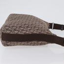 Christian Dior Trotter Canvas Shoulder Bag Brown Silver Auth bs33657-5