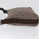 Christian Dior Trotter Canvas Shoulder Bag Brown Silver Auth bs33657-6