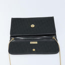 Christian Dior Trotter Canvas Chain Shoulder Bag Black Gold Auth bs33658-10
