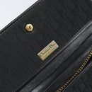 Christian Dior Trotter Canvas Chain Shoulder Bag Black Gold Auth bs33658-18