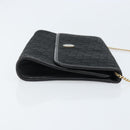 Christian Dior Trotter Canvas Chain Shoulder Bag Black Gold Auth bs33658-3