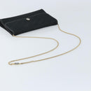 Christian Dior Trotter Canvas Chain Shoulder Bag Black Gold Auth bs33658-7