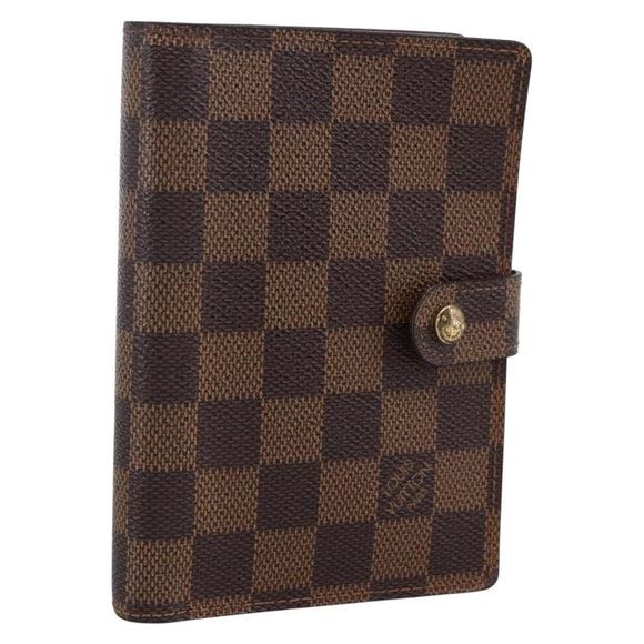 LOUIS VUITTON Damier Ebene Agenda PM Day Planner Cover R20700 LV Auth bs33665