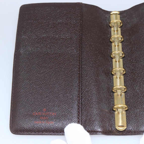 LOUIS VUITTON Damier Ebene Agenda PM Day Planner Cover R20700 LV Auth bs33665