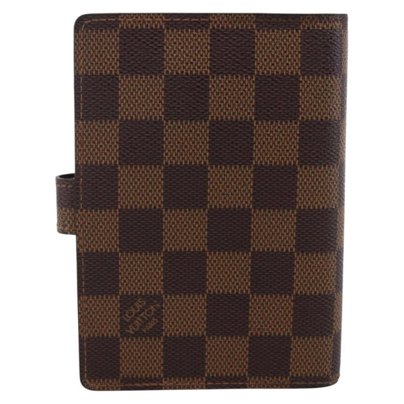 LOUIS VUITTON Damier Ebene Agenda PM Day Planner Cover R20700 LV Auth bs33665