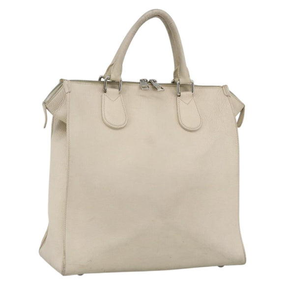LOUIS VUITTON Cabanaxos Hand Bag Leather White M95887 LV Auth bs33670
