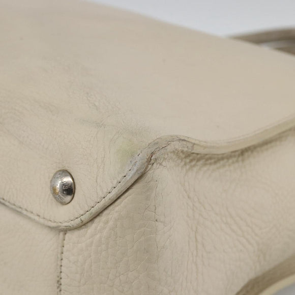 LOUIS VUITTON Cabanaxos Hand Bag Leather White M95887 LV Auth bs33670