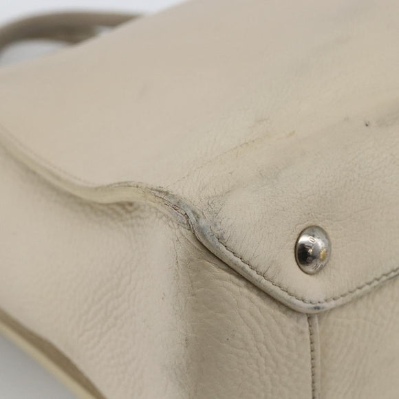 LOUIS VUITTON Cabanaxos Hand Bag Leather White M95887 LV Auth bs33670