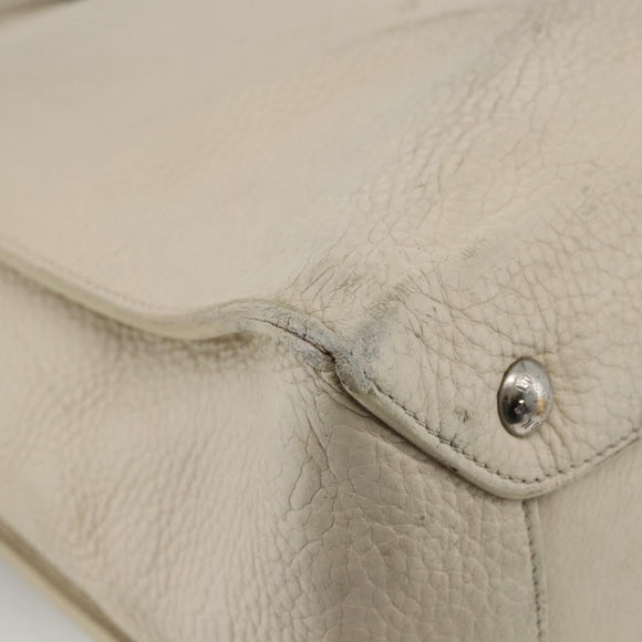 LOUIS VUITTON Cabanaxos Hand Bag Leather White M95887 LV Auth bs33670