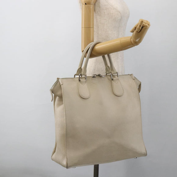LOUIS VUITTON Cabanaxos Hand Bag Leather White M95887 LV Auth bs33670