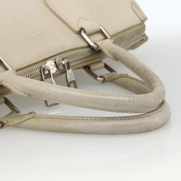 LOUIS VUITTON Cabanaxos Hand Bag Leather White M95887 LV Auth bs33670
