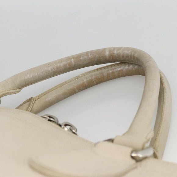 LOUIS VUITTON Cabanaxos Hand Bag Leather White M95887 LV Auth bs33670