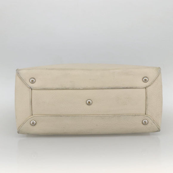 LOUIS VUITTON Cabanaxos Hand Bag Leather White M95887 LV Auth bs33670