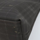 BURBERRY Nova Check Hand Bag PVC Brown Silver Auth bs33672-10