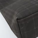 BURBERRY Nova Check Hand Bag PVC Brown Silver Auth bs33672-11