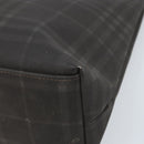 BURBERRY Nova Check Hand Bag PVC Brown Silver Auth bs33672-12