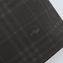 BURBERRY Nova Check Hand Bag PVC Brown Silver Auth bs33672-14