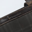 BURBERRY Nova Check Hand Bag PVC Brown Silver Auth bs33672-15
