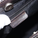 BURBERRY Nova Check Hand Bag PVC Brown Silver Auth bs33672-16