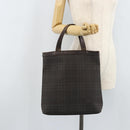 BURBERRY Nova Check Hand Bag PVC Brown Silver Auth bs33672-22