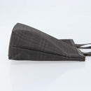 BURBERRY Nova Check Hand Bag PVC Brown Silver Auth bs33672-4
