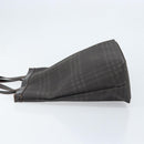 BURBERRY Nova Check Hand Bag PVC Brown Silver Auth bs33672-5