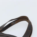 BURBERRY Nova Check Hand Bag PVC Brown Silver Auth bs33672-8