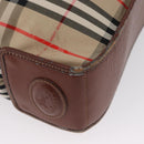 Burberrys Nova Check Hand Bag Nylon Beige Gold Auth bs33673-12