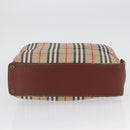 Burberrys Nova Check Hand Bag Nylon Beige Gold Auth bs33673-9