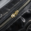 CHANEL Vanity Pouch Patent leather Black Gold CC Auth bs33674-10