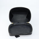 CHANEL Vanity Pouch Patent leather Black Gold CC Auth bs33674-18
