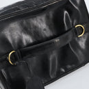 CHANEL Vanity Pouch Patent leather Black Gold CC Auth bs33674-7