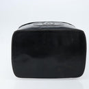 CHANEL Vanity Pouch Patent leather Black Gold CC Auth bs33674-5