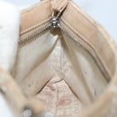 CHANEL Matelasse Accessory Pouch Leather Beige Silver CC Auth bs33676-20