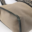FENDI Tote Bag Canvas Brown Silver Auth bs33677-15