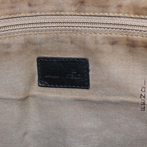 FENDI Tote Bag Canvas Brown Silver Auth bs33677