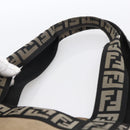 FENDI Tote Bag Canvas Brown Silver Auth bs33677-8