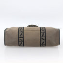 FENDI Tote Bag Canvas Brown Silver Auth bs33677-5