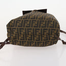 FENDI Zucca Canvas Rugzak Bruin Zwart Auth bs33678-5