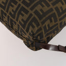 FENDI Zucca Canvas Rugzak Bruin Zwart Auth bs33678-15