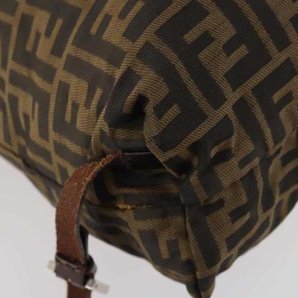 FENDI Zucca Canvas Rugzak Bruin Zwart Auth bs33678