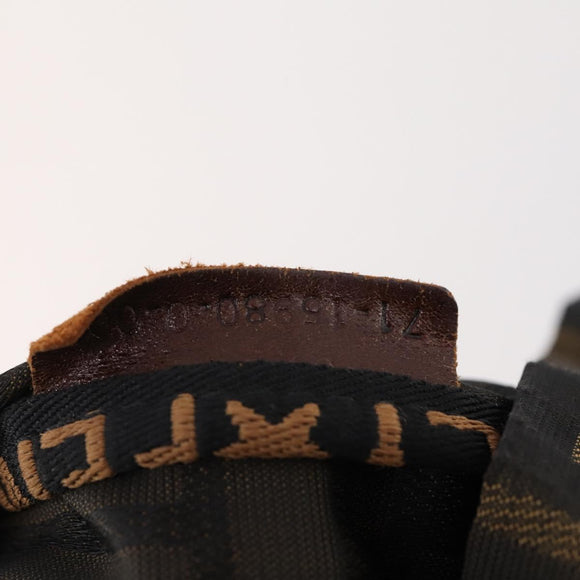 FENDI Zucca Canvas Rugzak Bruin Zwart Auth bs33678