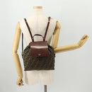 FENDI Zucca Canvas Rugzak Bruin Zwart Auth bs33678-26
