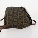 FENDI Zucca Canvas Rugzak Bruin Zwart Auth bs33678-3
